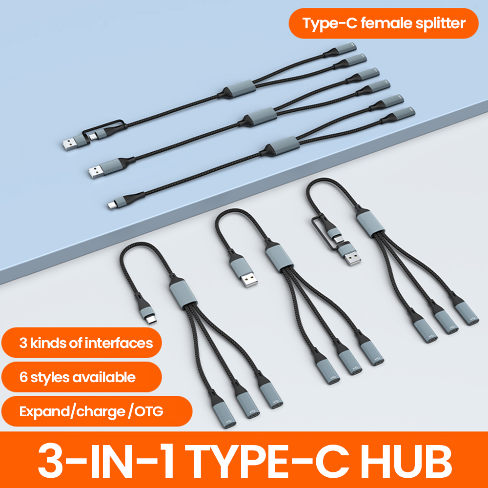 Cable Lock Laptop - 3'ü 1 arada Tip C Hub