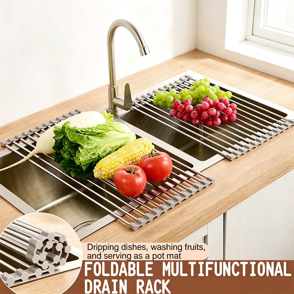 Server Rack Shelf - Mutfak Çok Fonksiyonlu Katlanabilir Lavabo Süzgeci